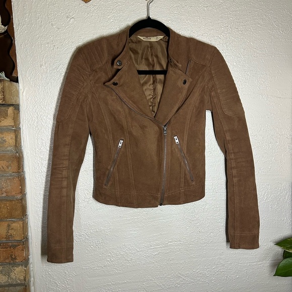 Hollister Jackets & Blazers - Hollister Brown Suede Moto Jacket